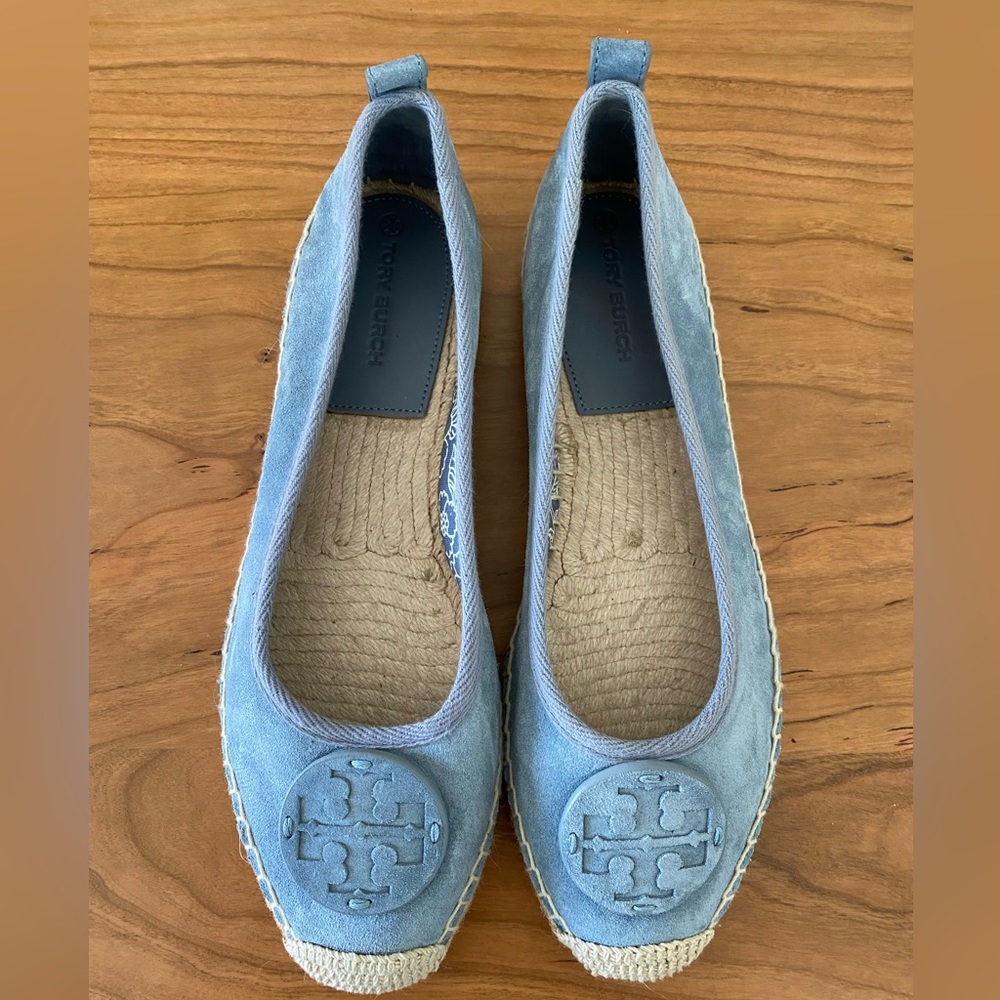 Tory Burch light blue espadrilles, size 10